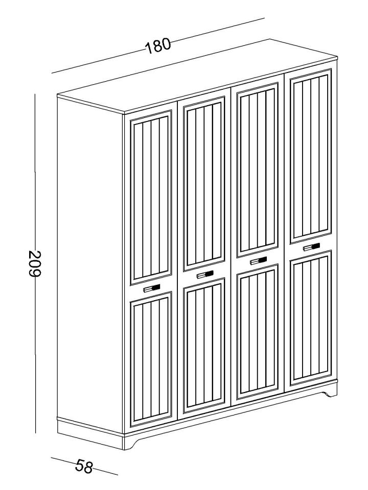 Bella 4 Kapaklı Dolap