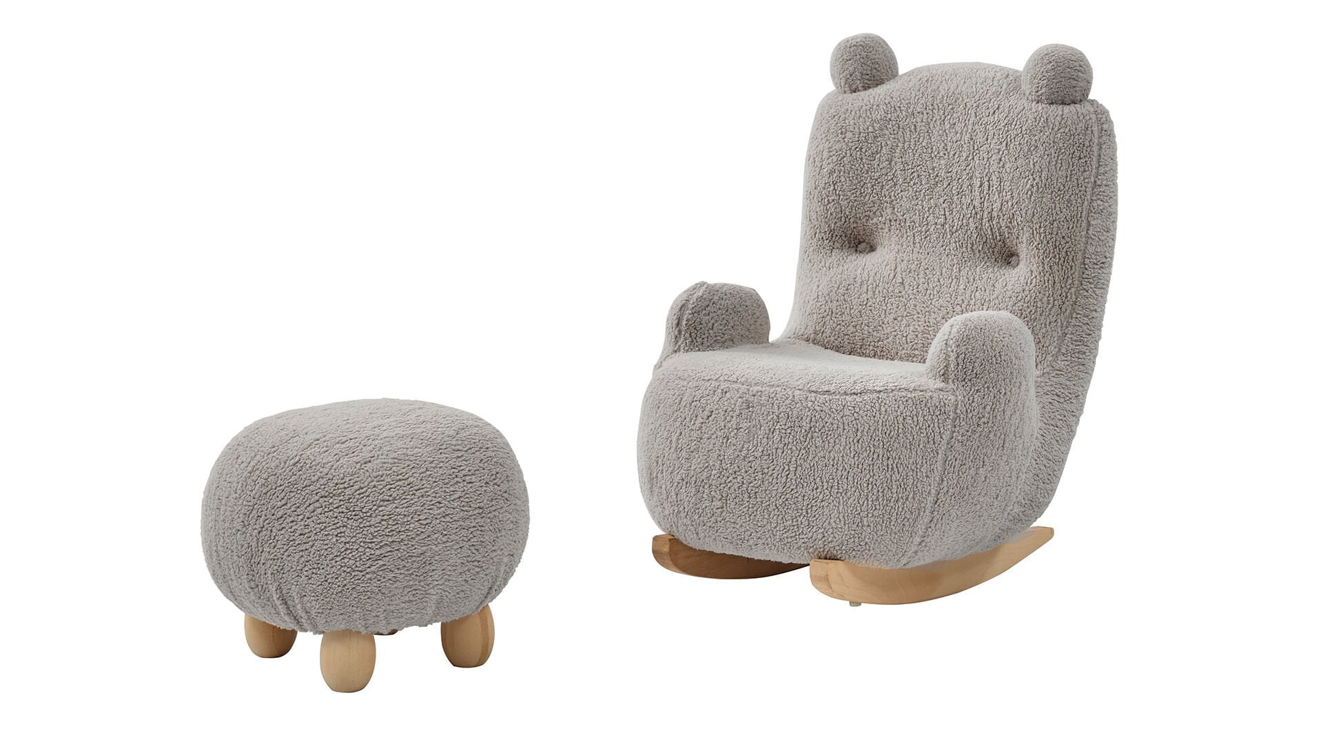 Panda Sallanan Sandalye + Puf Gri