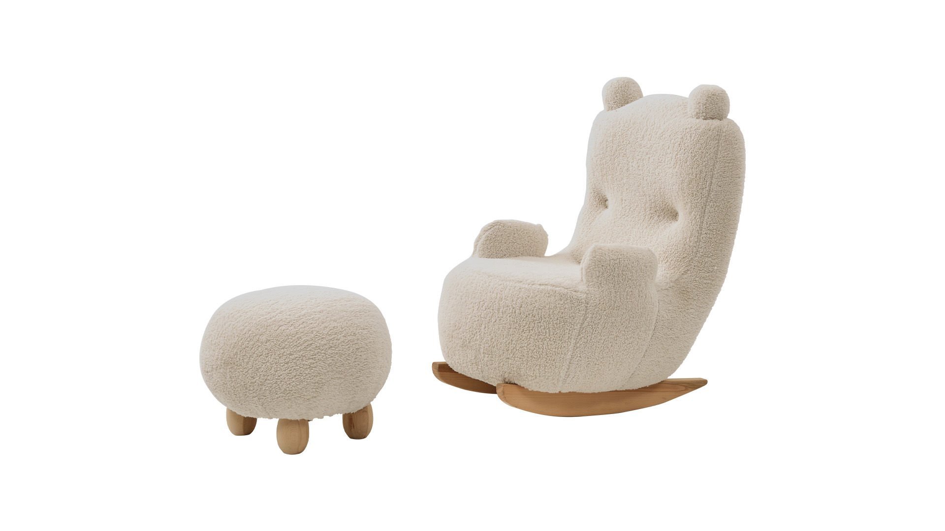 Panda Sallanan Sandalye + Puf  Krem