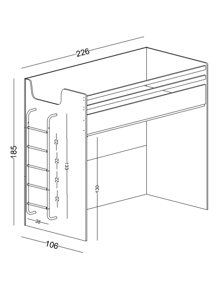 Joker Akıllı Ranza Metal Merdivenli 100*200 Beyaz