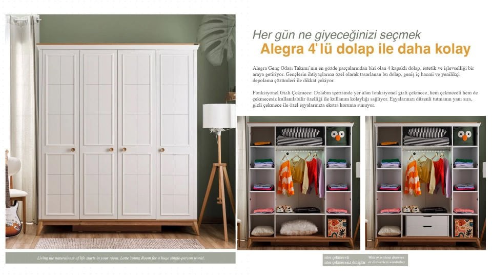Alegra 4 Kapaklı Dolap