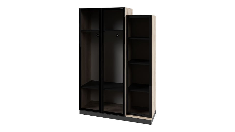 Boss 3 Lü Cam Kapaklı Dolap