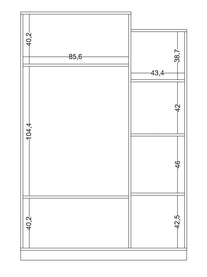 Boss 3 Lü Cam Kapaklı Dolap