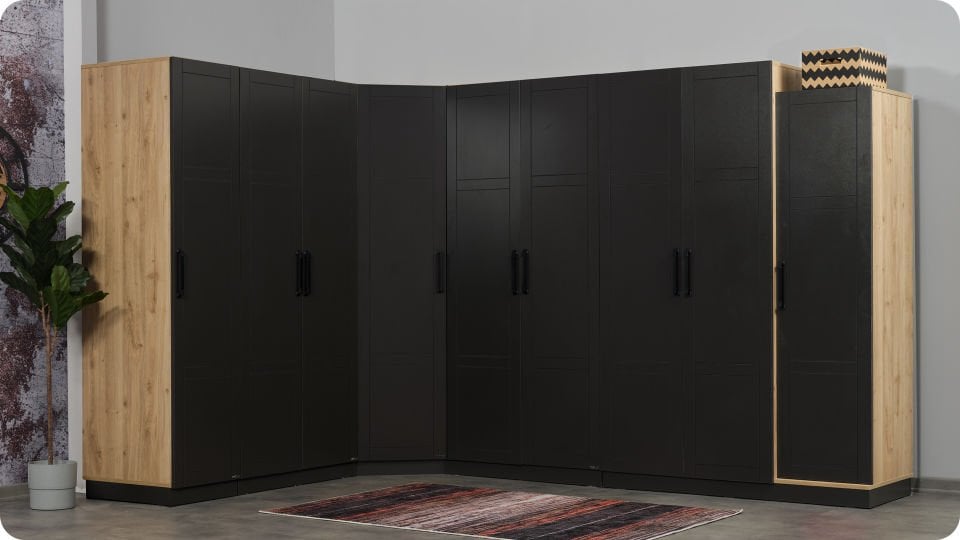 Boss 2 Li Ahşap Kapaklı Dolap Raflı