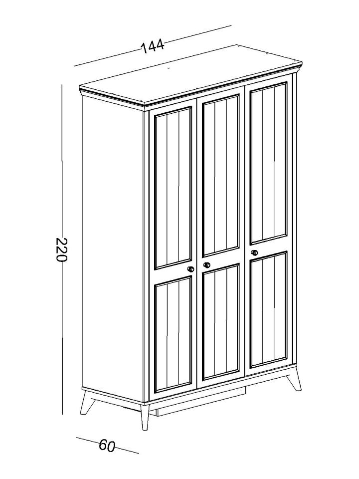 Gloria 3 Kapaklı Dolap