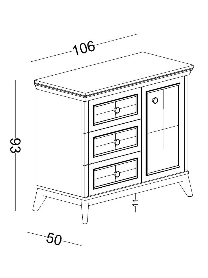 Alegra Kapaklı Şifonyer ve Aynası