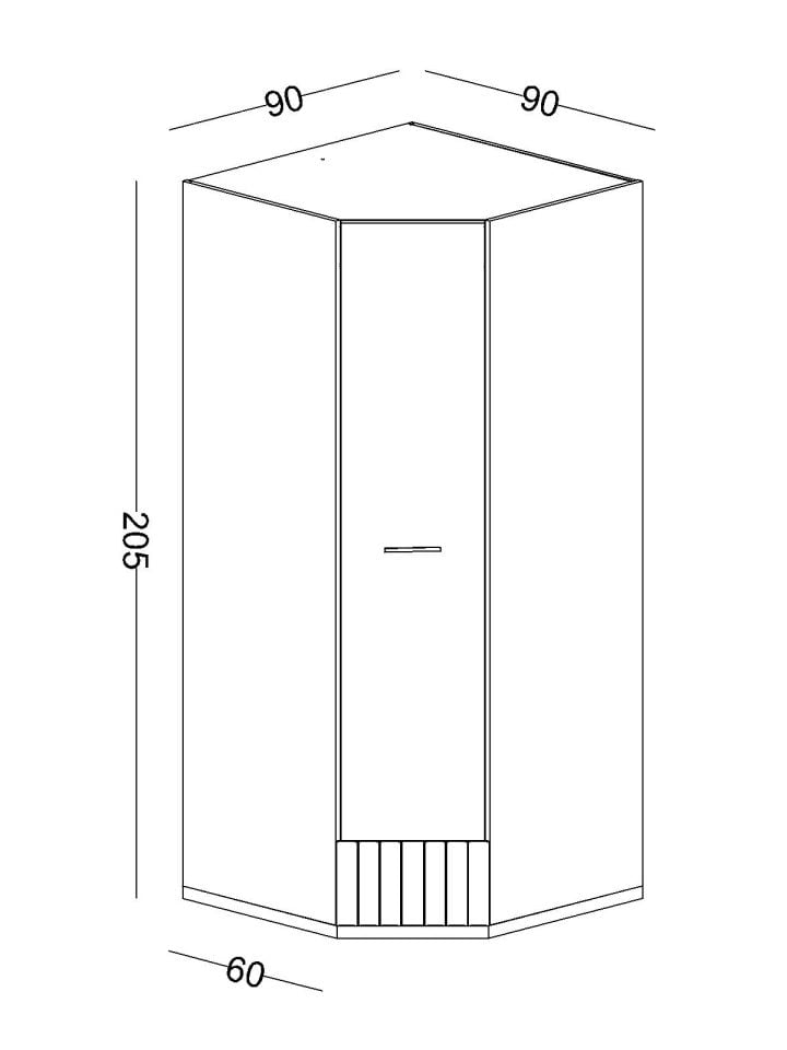 Cool Köşe Ahşap Kapaklı Dolap