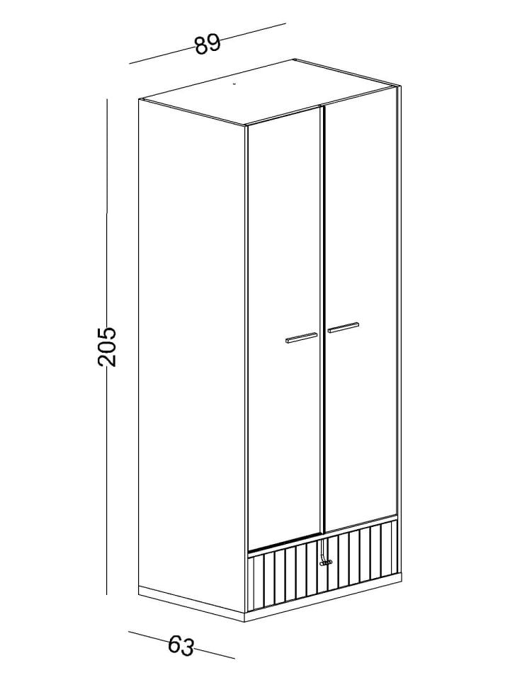 Cool 2 Li Ahşap Kapaklı Dolap Raflı