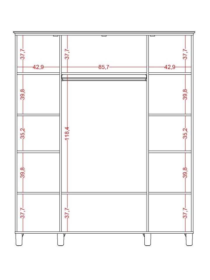 Bohemsoft 4 Kapaklı Dolap Kabini Ayaklı
