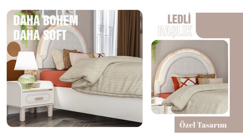 Bohemsoft Lüx Karyola 100x200