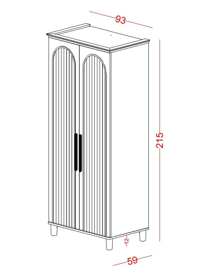 Bohemsoft 2 Kapaklı Dolap Kabini Sol (Ayaklı)