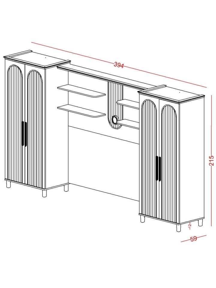 Bohemsoft Arka Ünite 200 cm