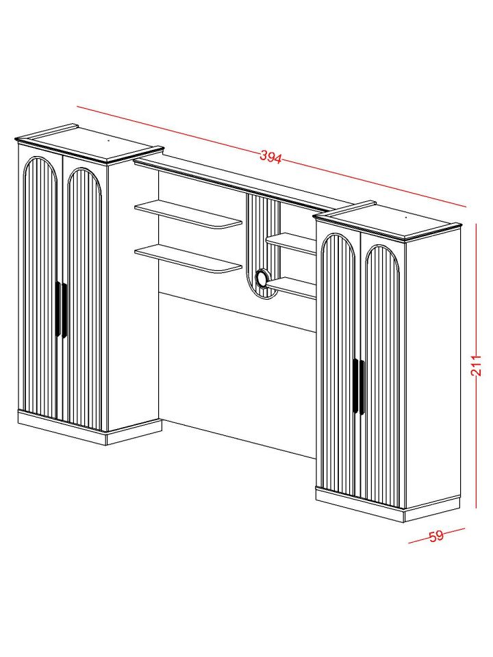 Bohemsoft Arka Ünite 200 cm