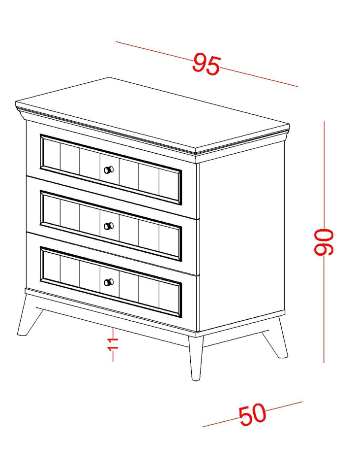 Gloria Çekmeceli Şifonyer ve Aynası