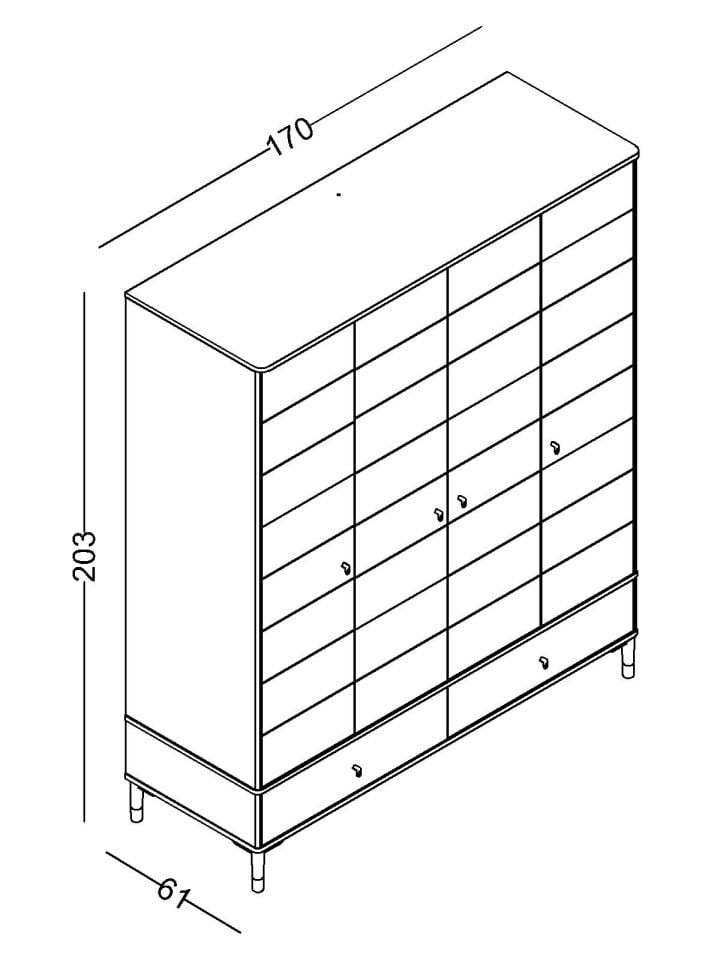 Marin 4 Kapaklı Dolap
