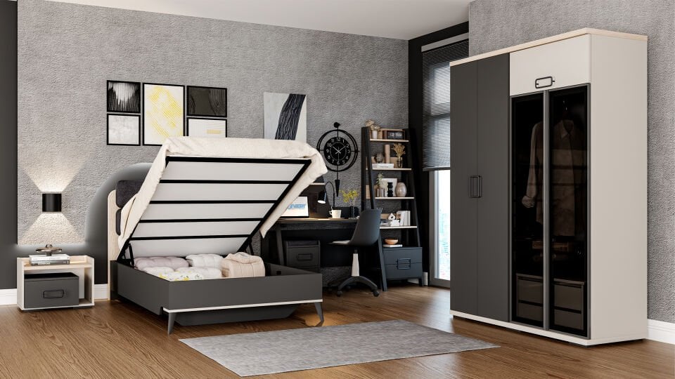 Tesla 4 Kapaklı Dolap