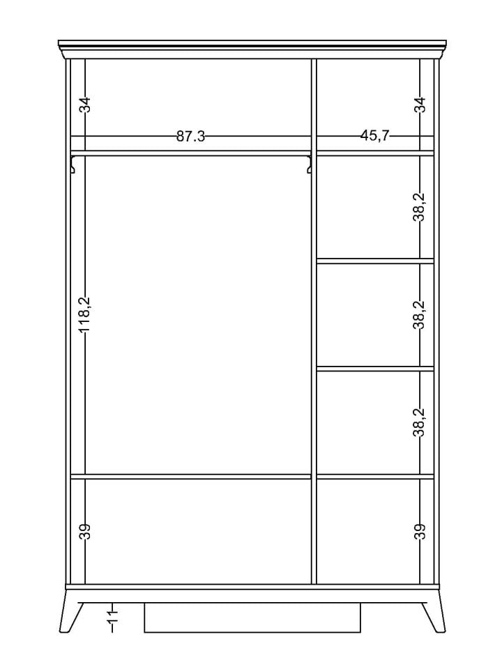 Alegra 3 Kapaklı Dolap (Aynalı)