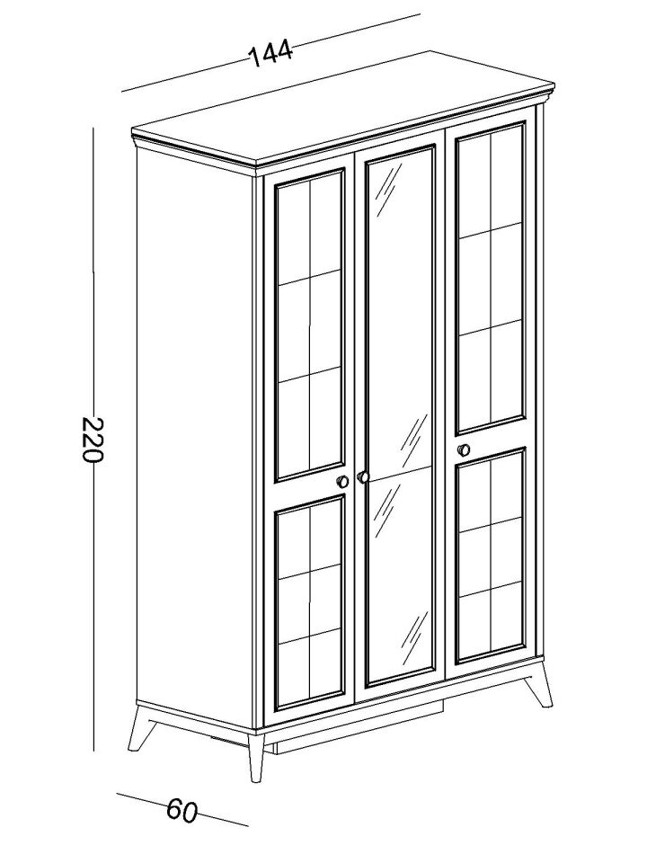 Alegra 3 Kapaklı Dolap (Aynalı)