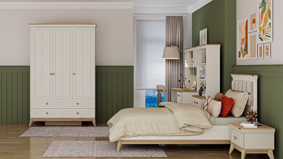 Alegra 3 Kapaklı Dolap Çekmeceli