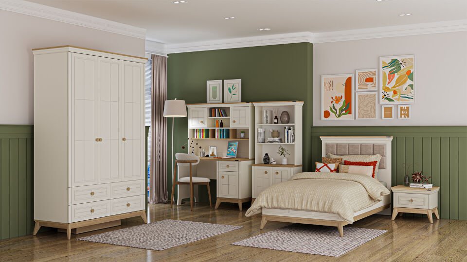 Alegra 3 Kapaklı Dolap Çekmeceli