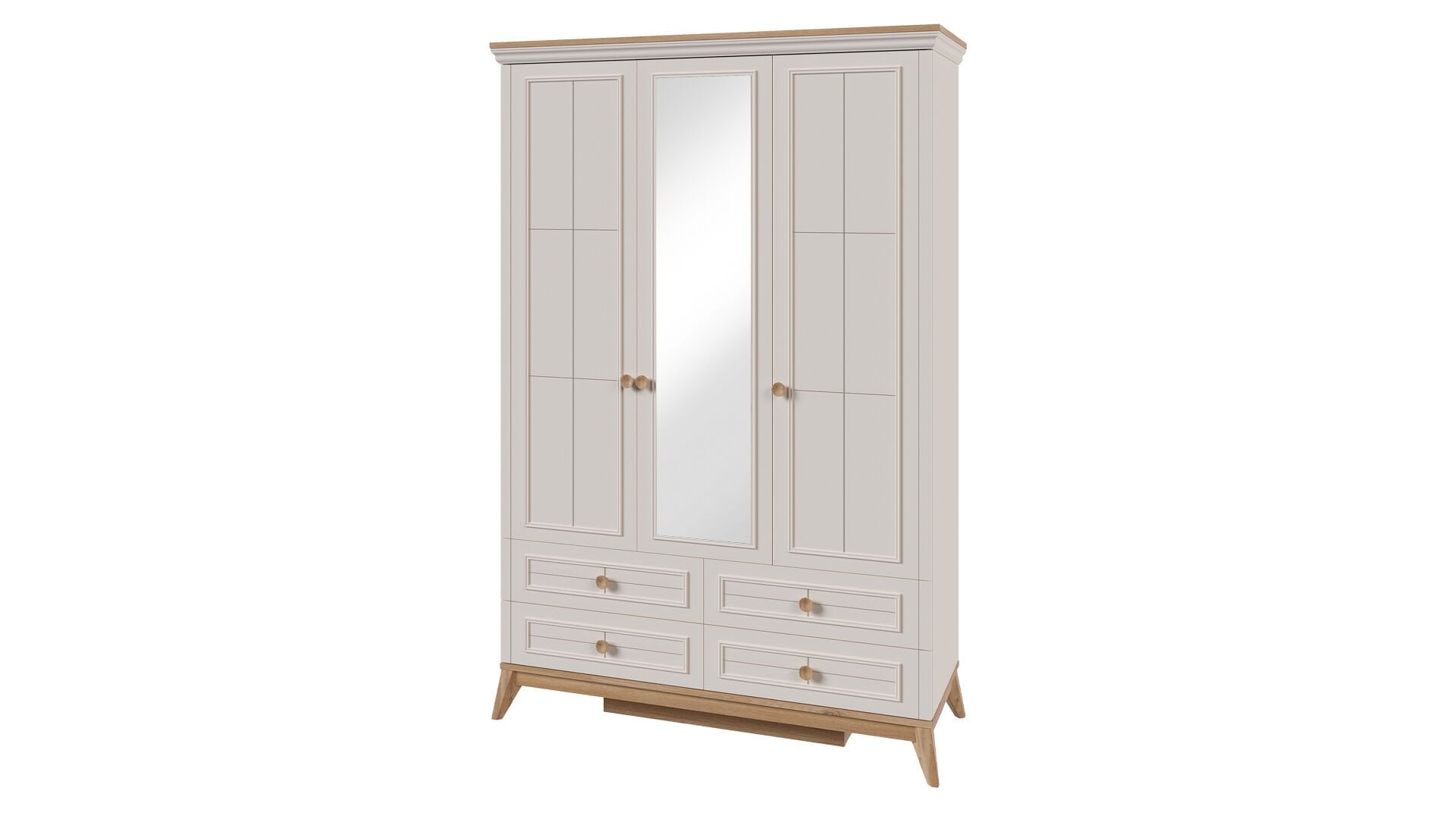 Alegra 3 Kapaklı Dolap Çekmeceli (Aynalı)