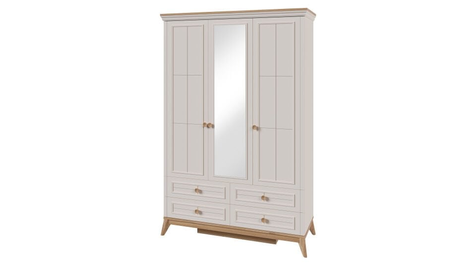 Alegra 3 Kapaklı Dolap Çekmeceli (Aynalı)