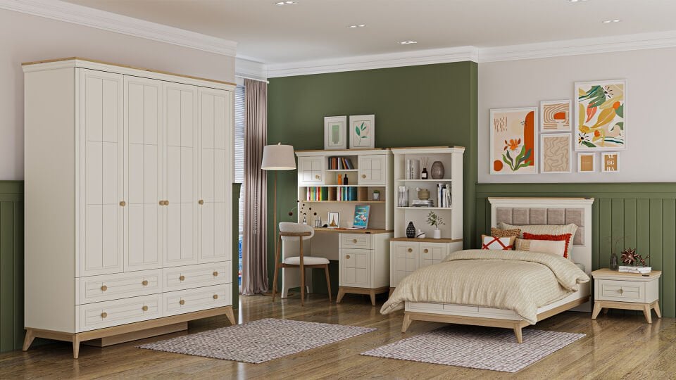 Alegra 4 Kapaklı Dolap Çekmeceli