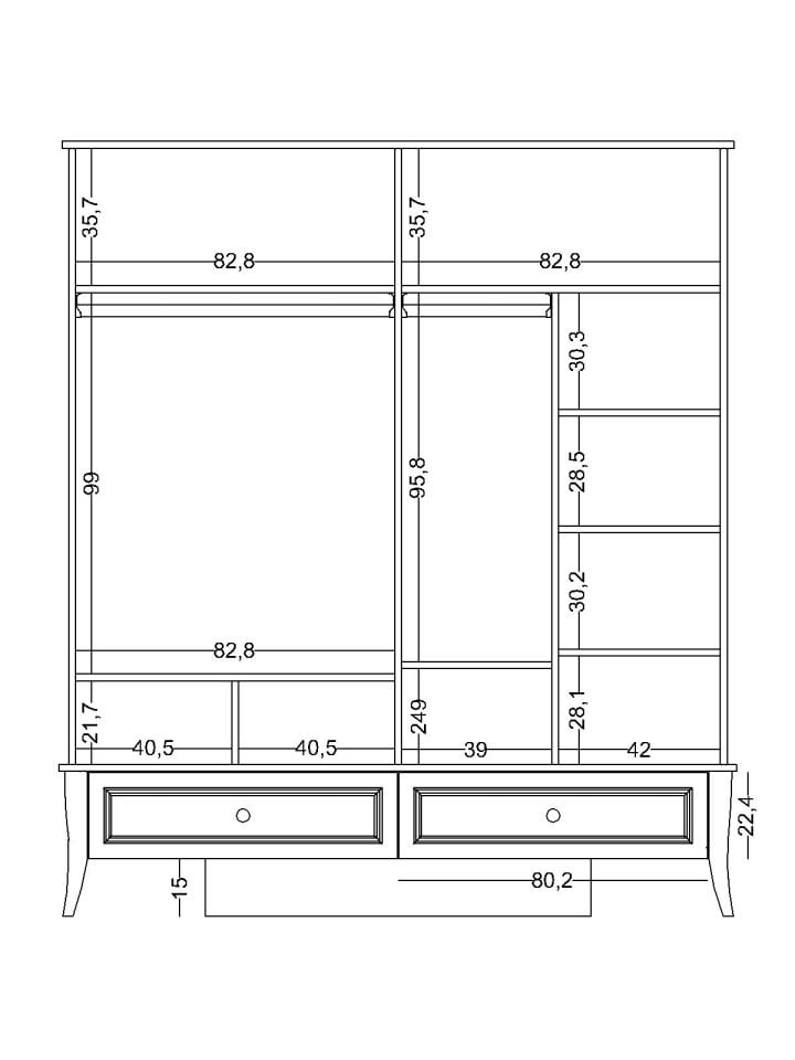 Ruby 4 Kapaklı Dolap