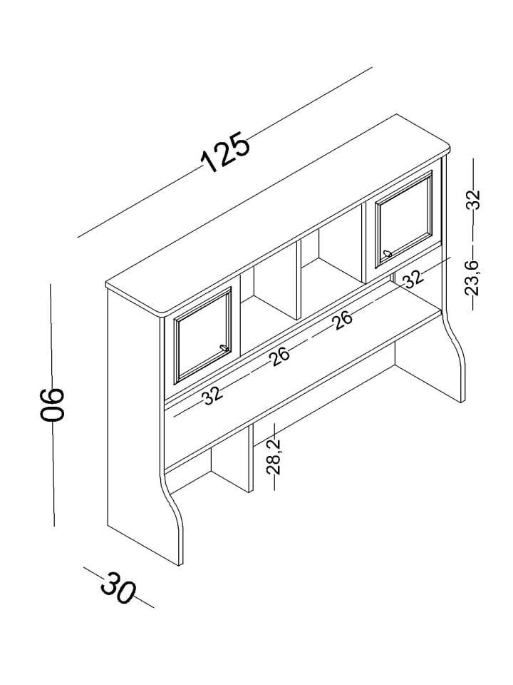 Ruby Çalışma Masası Üst Modül