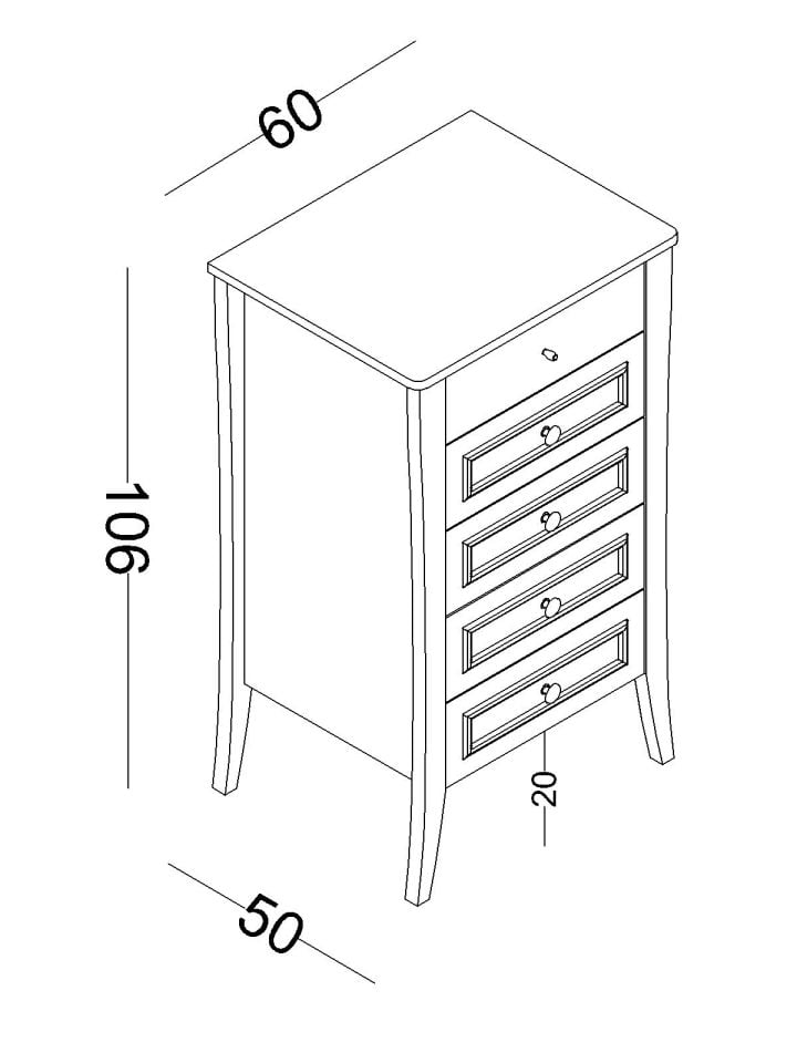 Ruby Yüksek Şifonyer