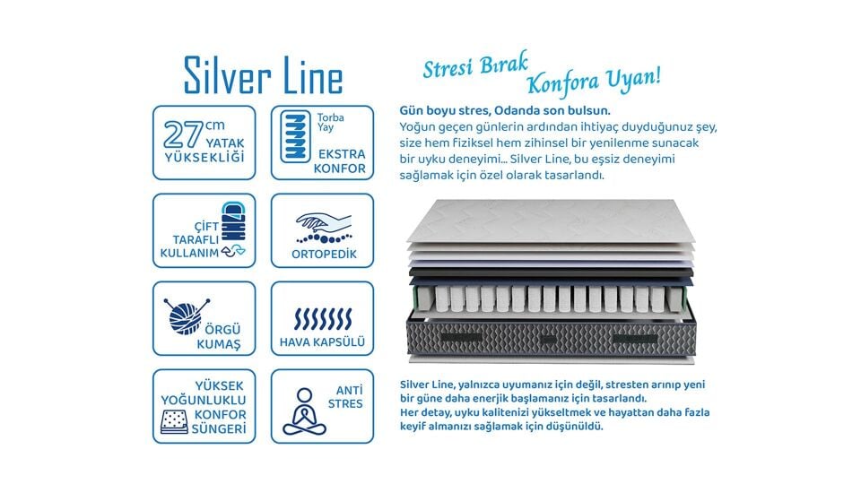 Silver Line Yatak 100*208