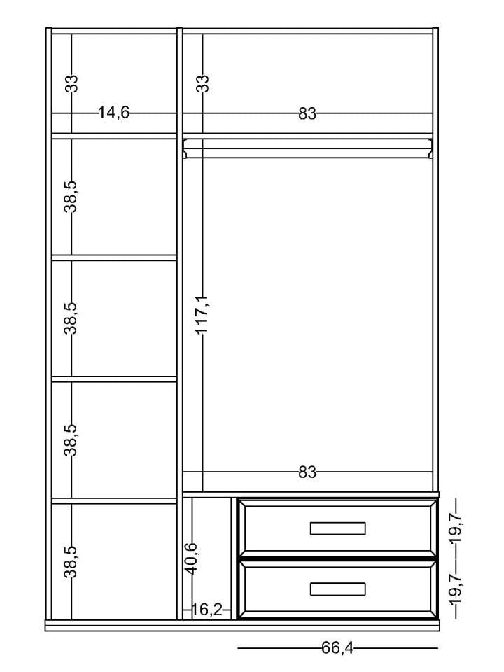 Evon 3 Kapaklı Dolap