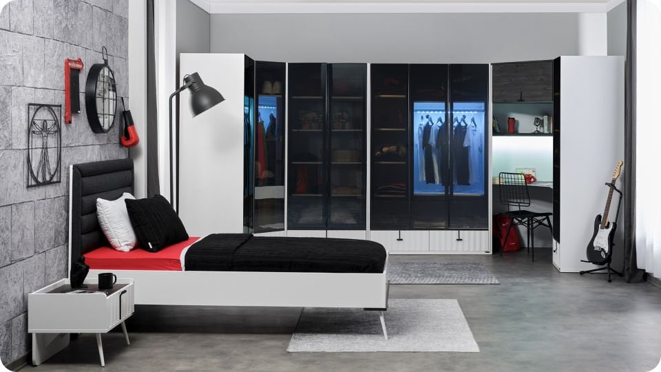 Cool 2 Li Cam Kapaklı Dolap