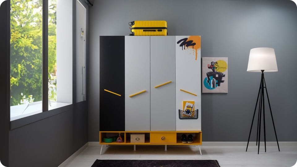 Skate 4 Kapaklı Dolap