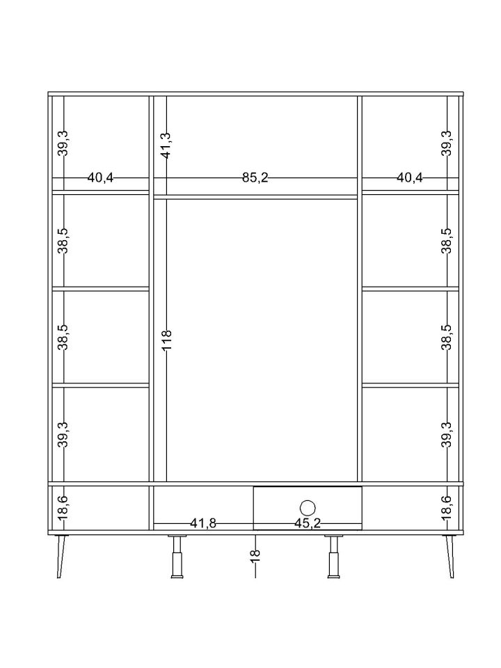 Skate 4 Kapaklı Dolap