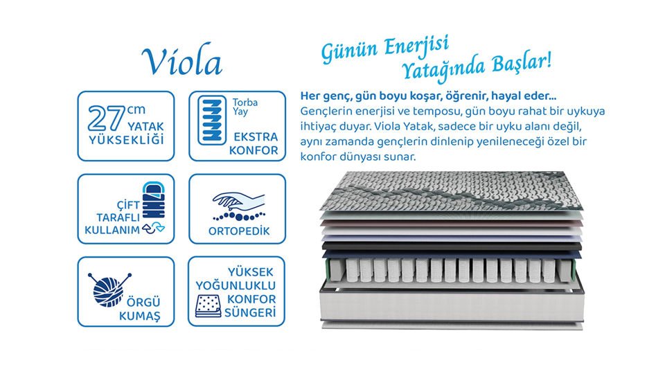 Viola Yatak - 90*200