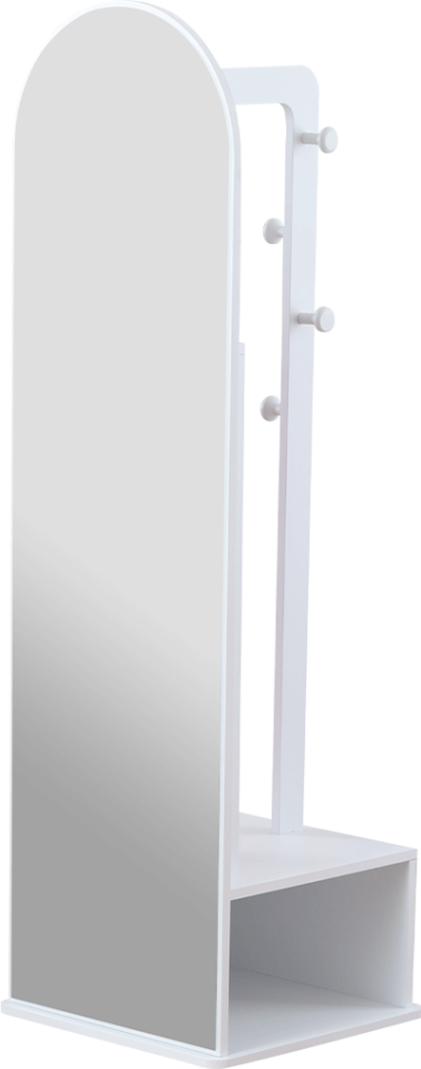 Mira Boy Aynası Tekerlekli Beyaz