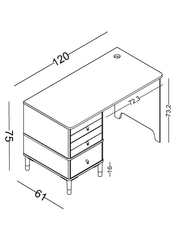 Marin Çalışma Masası + Üst Modül