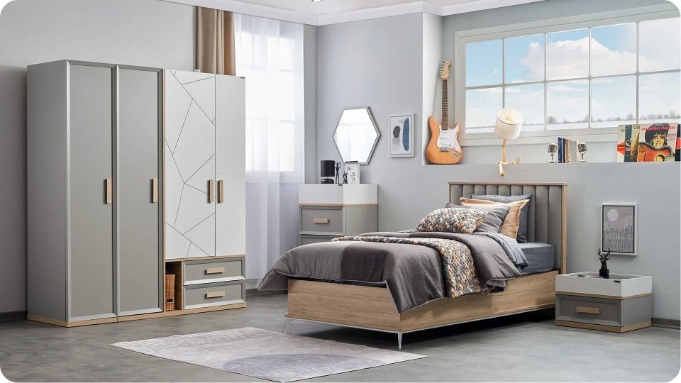 Evon 4 Kapaklı Dolap