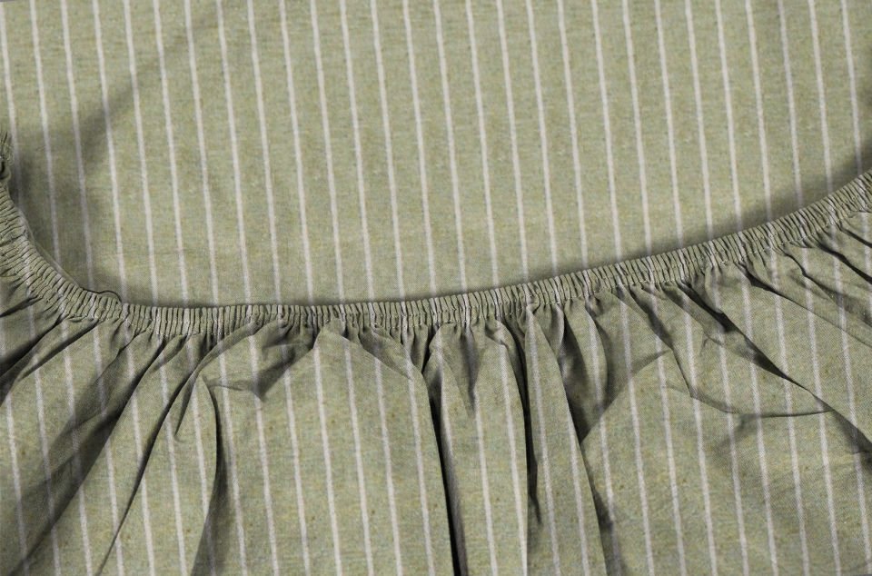 Dora Lastikli Çarşaf & Yastık Kılıfı Seti 120*200 - Çizgili Yeşil