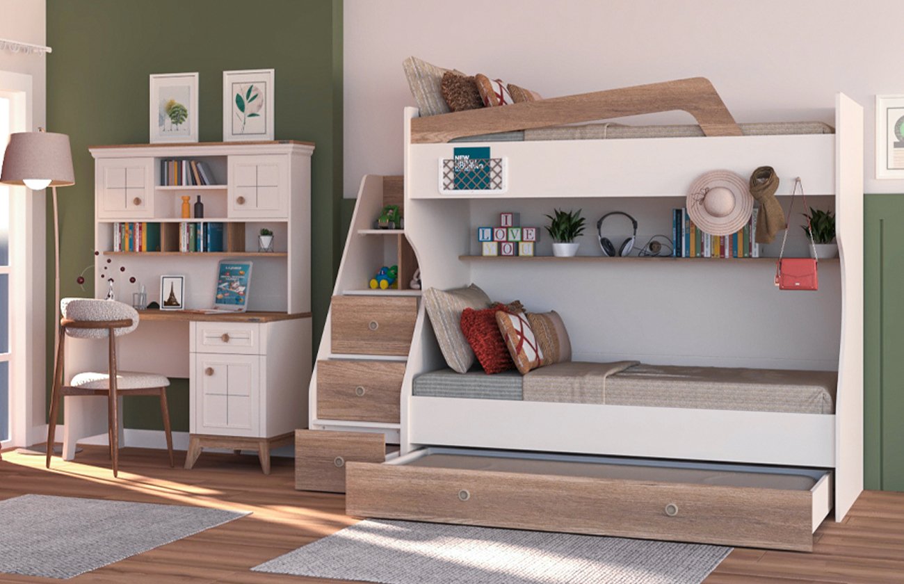 Ferro Ranza Çocuk Odası Krem yatak detayı